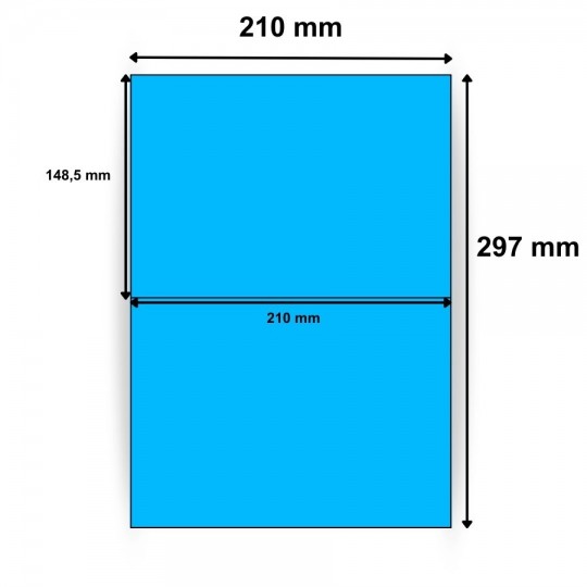 Etiquette en planche A5 couleur vive 210 x 148,5 mm boite de 100 planches 2628X10