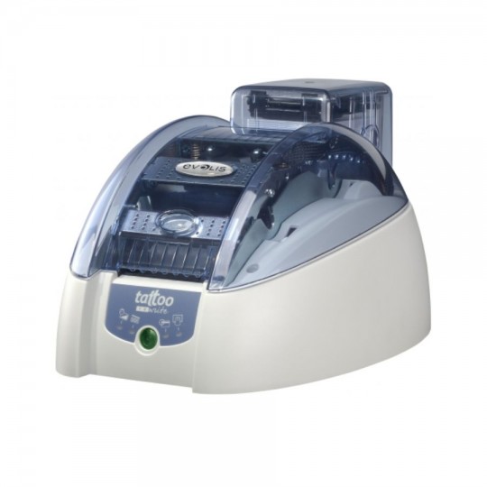 Imprimante à Carte EVOLIS TATTOO RW avec capot ouvert TTR201BBH disponible chez Althus Office