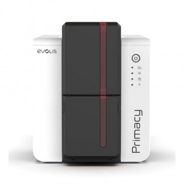 Vue de face de l'imprimante EVOLIS PRIMACY 2 avec l'option écran LCD, Disponible chez Althus-Office Vue de face de l'imprimante EVOLIS PRIMACY 2 avec l'option écran LCD, Disponible chez Althus-Office