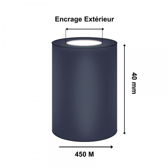 Ruban Transfert Thermique 40x450m ZEBRA Cire 2300 02300BK04045
