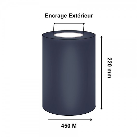 Ruban Transfert Thermique 220x450m ZEBRA Cire Premium2100 02100BK22045