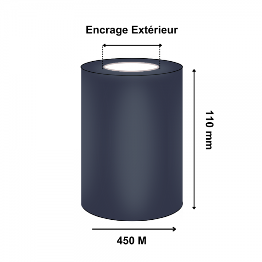 Ruban Transfert Thermique 110mmx450m ZEBRA Cire5319 05319BK11045