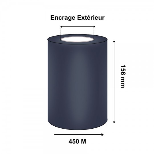 Ruban Transfert Thermique 156mmx450m ZEBRA Cire/Résine3400 03400BK15645