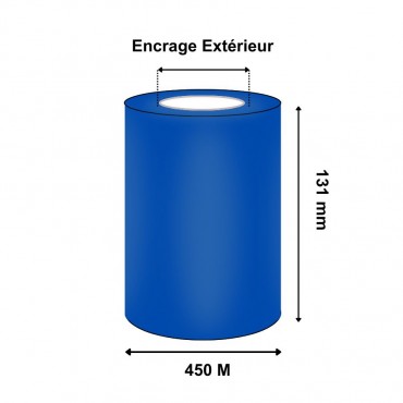 Ruban Transfert Thermique 131mmx450m ZEBRA Cire 5319 Bleu 05319BL13145
