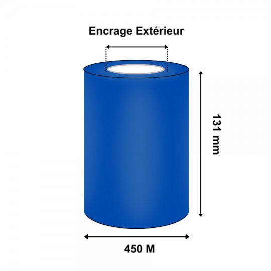 Ruban Transfert Thermique 131mmx450m ZEBRA Cire 5319 Bleu 05319BL13145