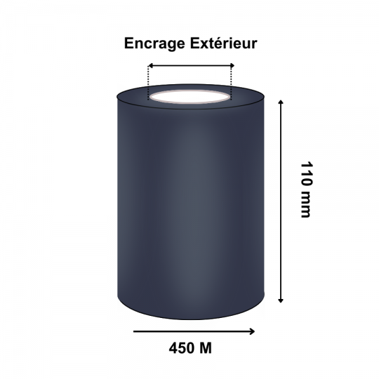 Ruban Transfert Thermique CIRE/RESINE 110mmx450m APR6 T63350IO (Ancienne Réf : T42492ZA)
