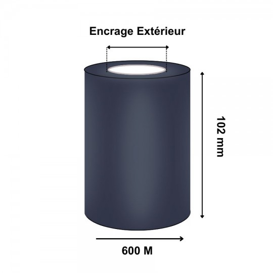 Ruban Transfert Thermique CIRE/RESINE 102mmx600m APR600 T14175IO (Ancienne Réf : T14175EZ)