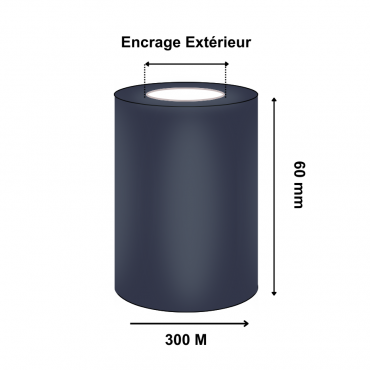 Ruban Transfert Thermique 60mmx300mZEBRA Cire/Résine Premium3200 03200BK06030