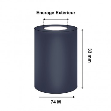 Ruban Transfert Thermique 33mmx74m ZEBRA Cire/Résine Premium 3200 800132-101