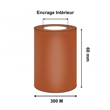 Ruban Transfert Thermique 60mmx300m Marron APR530 T64147IO (Ancienne Réf : T20090)
