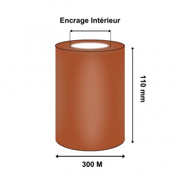Ruban Transfert Thermique 110mmx300m Marron APR530 T64149IO (Ancienne Réf : T20094)