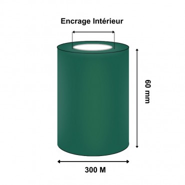 Ruban Transfert Thermique 60mmx300m Vert Foncé APR5G T64138IO (Ancienne Réf : T22819)