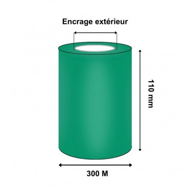 Ruban Transfert Thermique 110mmx300m Vert APR559 T64209IO (Ancienne Réf :T20077)