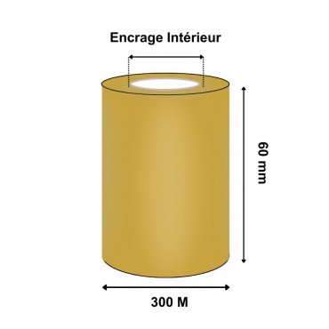 Ruban Transfert Thermique 60mmx300m Or AWR502 T64132IO (Ancienne Réf : T20048)
