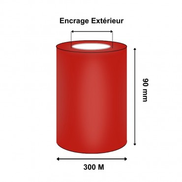 Ruban Transfert Thermique 90mmx300m Rouge AWR458 T64175IO (Ancienne Réf : T20015)