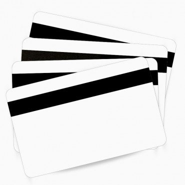 Carte PVC Magcard-Prog 86x54 mm blanche vierge piste magnétique HiCo – boîte de 100 cartes