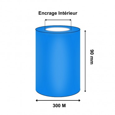 Ruban Transfert Thermique 90mmx300m Bleu APR560 T64160IO (Ancienne Réf : T20068)