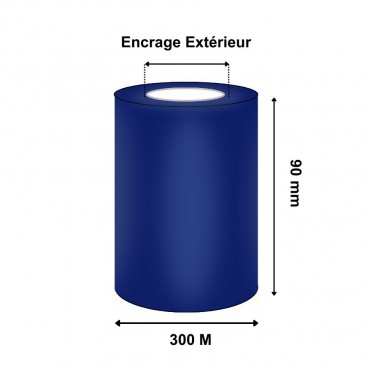 Ruban Transfert Thermique 90mmx300m Bleu Foncé APR5B T64193IO (Ancienne Réf : T22835)
