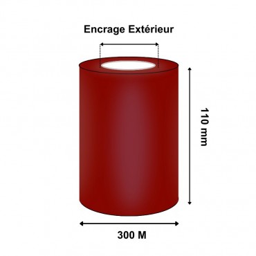 Ruban Transfert Thermique 110mmx300m Rouge Foncé APR5R T79840IO (Ancienne Réf : T22812)