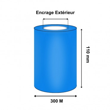 Ruban Transfert Thermique 110mmx300m Bleu AXR600B T64221IO (Ancienne Réf : T20107)
