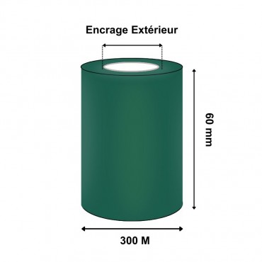 Ruban Transfert Thermique 60mmx300m Vert Foncé APR5G T64189IO (Ancienne Réf : T22522)