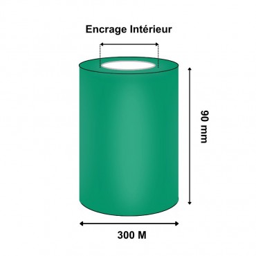 Ruban Transfert Thermique 90mmx300m Vert AXR600G T64166IO (Ancienne Réf : T20110)