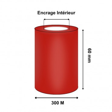 Ruban Transfert Thermique 60mmx300m Rouge AXR600R T64162IO (Ancienne Réf : T20114)