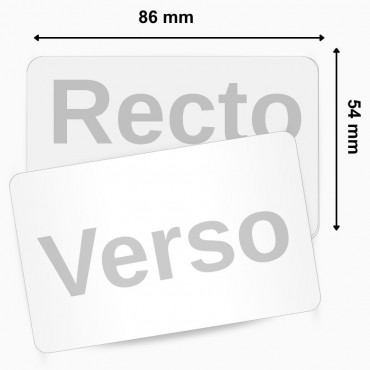 Carte PVC vierge inscriptible au dos  Blanc ZEBRA– commandez sur Althus-Office