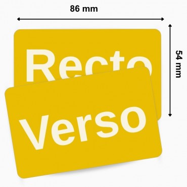Lot de cartes PVC vierges 500 JAUNE ZEBRA 104523-131 – achetez sur Althus-Office