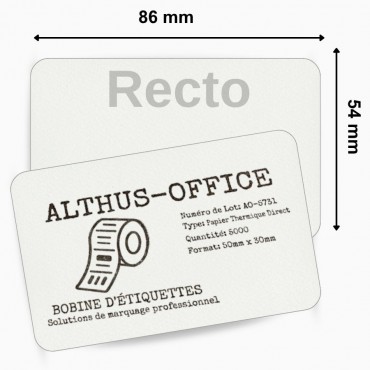 Carte PVC EVOLIS  re-writable (noir) Format CR80  Lot de 100 - Réf : C5201 – commandez sur Althus-Office