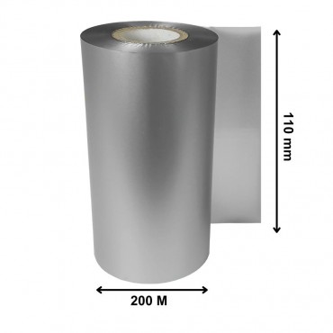Ruban Transfert Thermique DTM Print Argent laqué satiné 110mm x 200m TT33-110