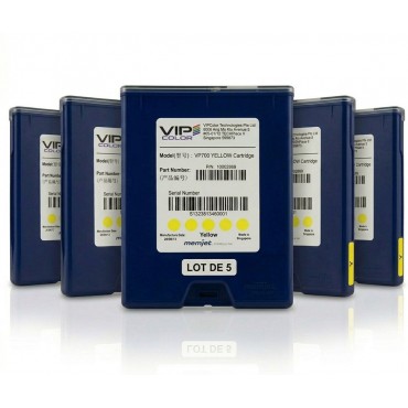 Cartouche Jaune (Yellow) VP700 VIPColor Lot De 5 VP-700-AS11B