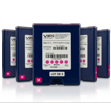 Cartouche Rouge (Magenta) VP700 VIPColor Lot De 5 VP-700-AS08B