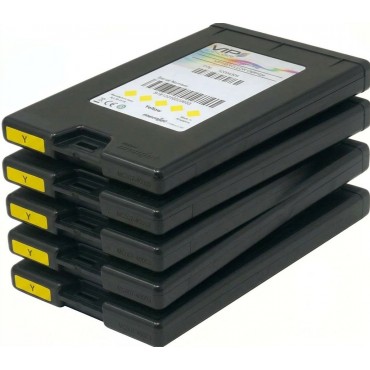 Cartouche Jaune (Yellow) VipColor pour VP750 Lot De 5 VP-750-AS11B
