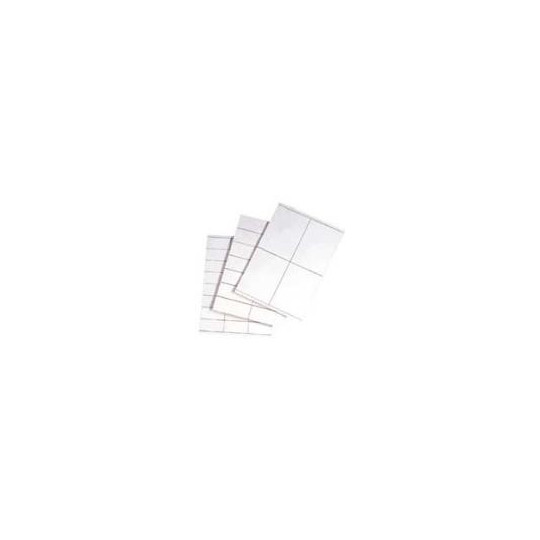 Planches A4 - Etiquettes 70 x 37 mm - Velin Blanc Adhésif Permanent