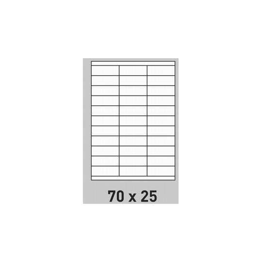 Planches A4 - Etiquettes 70 x 25 mm - Velin Blanc Adhésif Permanent 