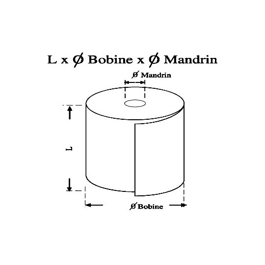 Bobine papier thermique 58g - BPA Free (garanti sans bisphénol A) 57 x 40 x 12