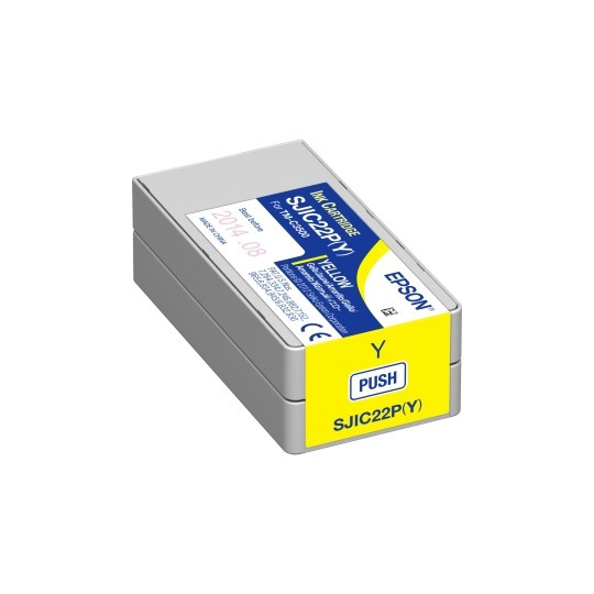 Cartouche jet d'encre Epson SJIC22P Original - Jaune - TM-C3500 Réf : C33S020604