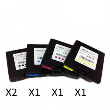 5 Cartouches Vip Color Noir x2, Jaune, Bleu, Rouge VP700 - Réf: VP-700-AS14A 5 Cartouches Vip Color Noir x2, Jaune, Bleu, Rouge VP700 - Réf: VP-700-AS14A