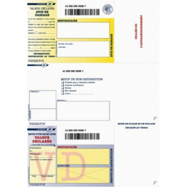 Bordereaux A4 Valeurs déclarées avec code barre VA - Réf: 3590 Bordereaux A4 Valeurs déclarées avec code barre VA - Réf: 3590