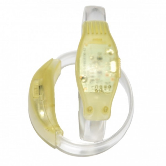 Bracelet lumineux LED avec activation sonore Jaune - Réf : 1478003
