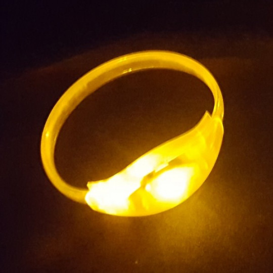 Bracelet lumineux LED avec activation sonore Jaune - Réf : 1478003