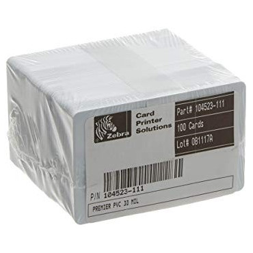 Carte PVC ZEBRA Blanc Lot de 500 cartes - Réf : 104523-111 Carte PVC ZEBRA Blanc Lot de 500 cartes - Réf : 104523-111