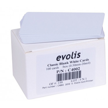 Evolis C4002 carte en plastique vierge – Carte Blanc