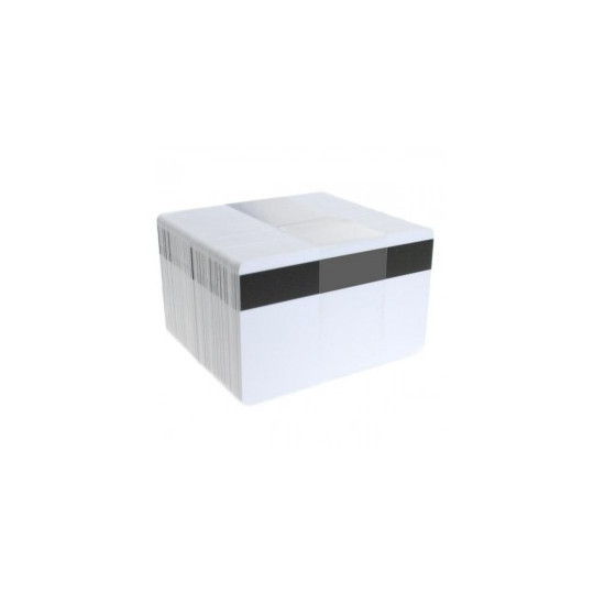 Carte PVC ZEBRA Blanche à piste magnétique et HiCo Format CR80 - Réf : 104524-107