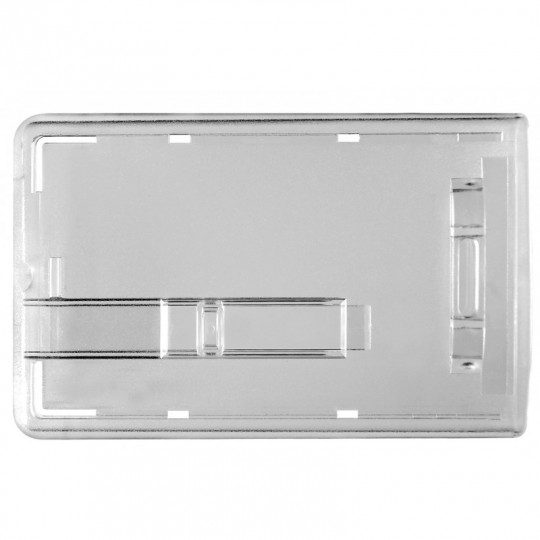 Porte-cartes Plastique Transparent – 2 Supports + 2 Enrouleurs – Format Horizontal/vertical – Pour Badge, Carte D’identité, Crédit