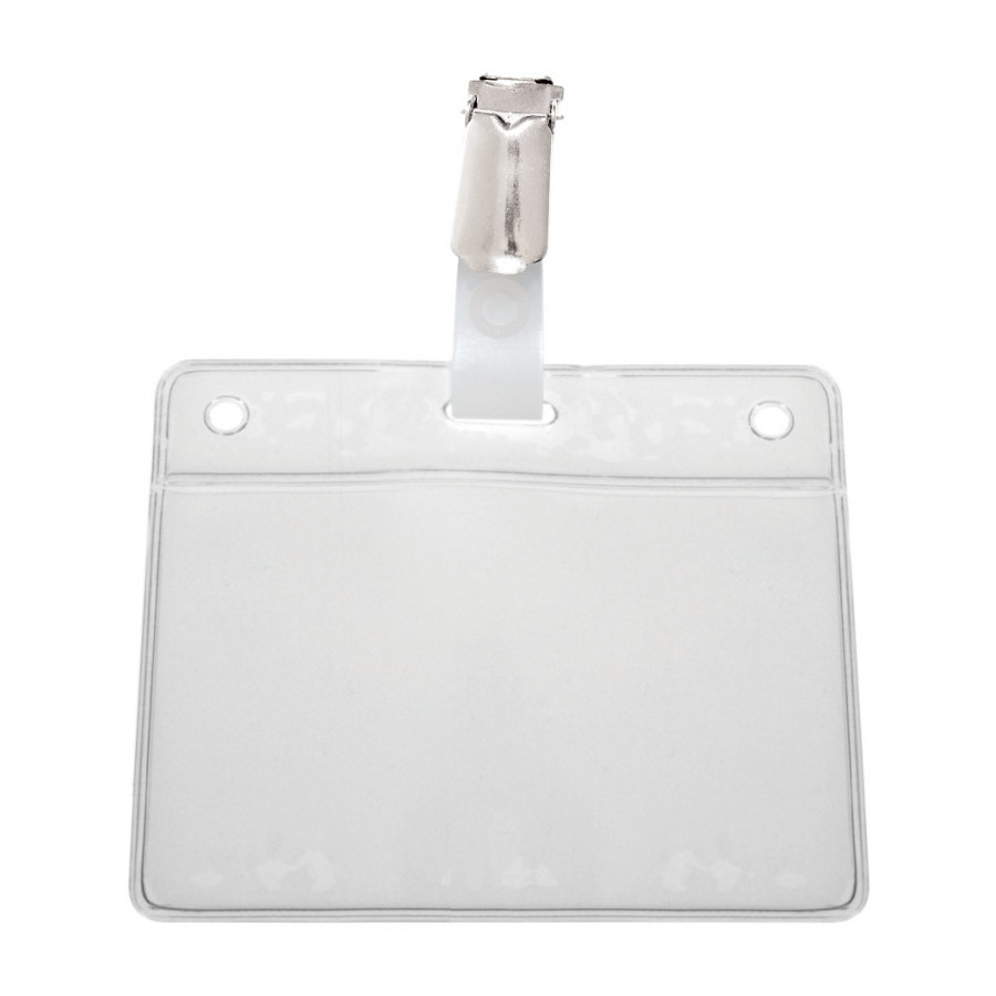 50 Porte-Badges Horizontaux Avec Pince - Format 90x56mm | PVC Transparent Étanche | Pour Entreprises, Écoles, Événements