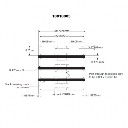56x13mm - Étiquette Thermique Direct ZEBRA 8000D - Réf :10010065