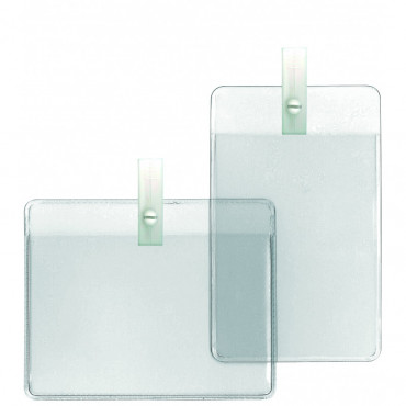 Porte-badge souple vinyle avec clip plastique - Vertical - Réf : 1456504 Porte-badge souple vinyle avec clip plastique - Vertical - Réf : 1456504