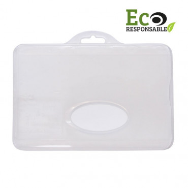Porte-badge en plastique biodégradable pour 1 carte – horizontal